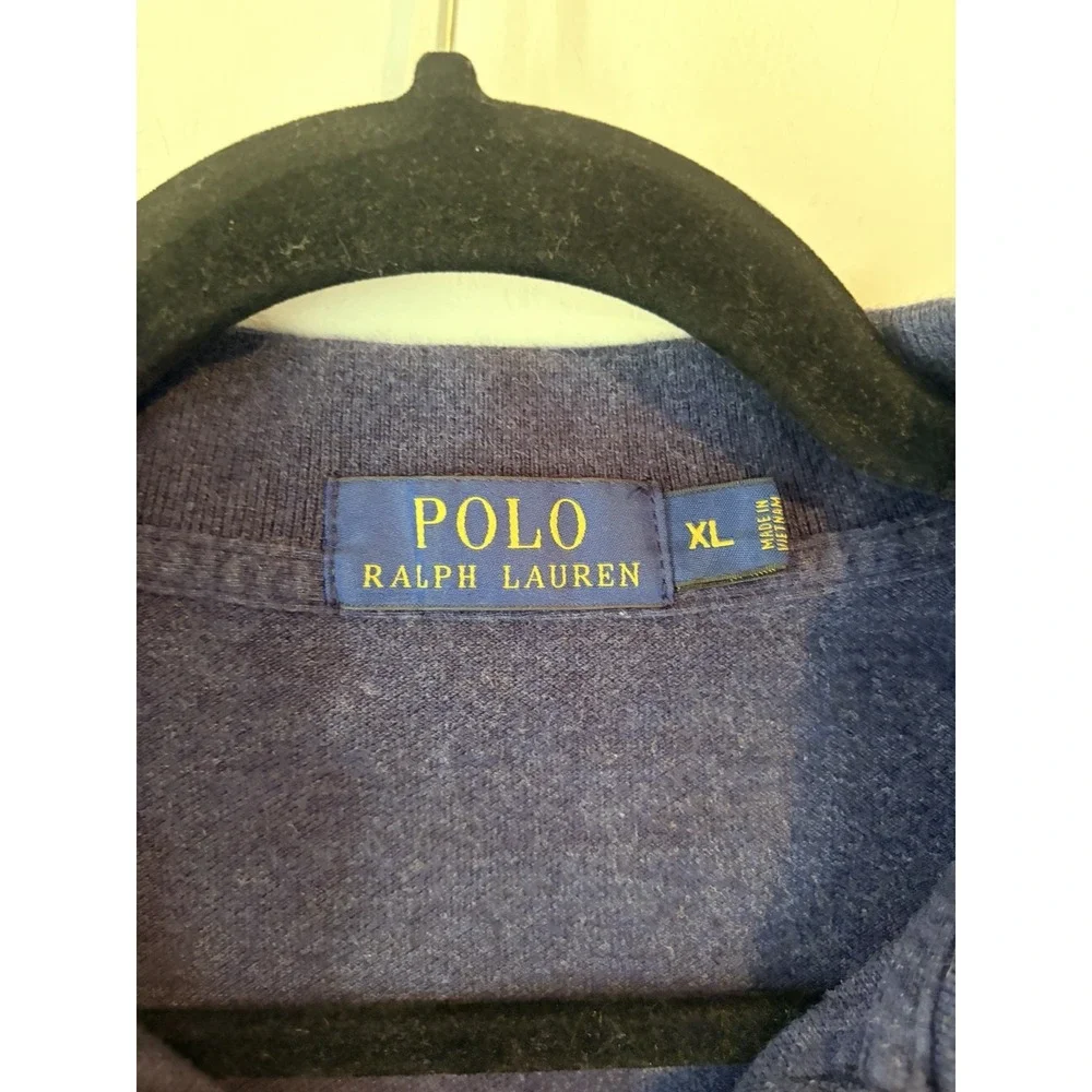 Polo Ralph Lauren Polo Shirt Mens XL Blue Red Pony Cotton Classic‎ Preppy Rugby